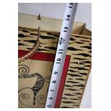 Decorative Hand-Painted Tote Bag with Zebra and Palm Tree Design