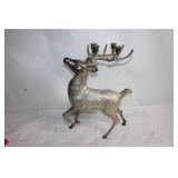 Vintage Metal Reindeer Candelabra with 4 Holders