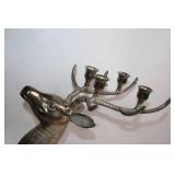 Vintage Metal Reindeer Candelabra with 4 Holders