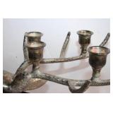 Vintage Metal Reindeer Candelabra with 4 Holders
