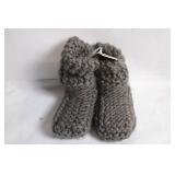 Chunky Knit Grey Slippers