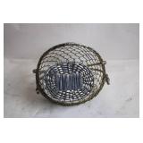 Vintage Metal Wire Basket with Handle
