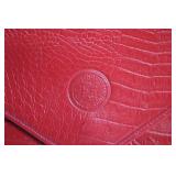 Ferragamo Red Textured Leather Envelope Clutch