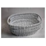 White Wicker Decorative Basket