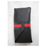 Gucci Black Sunglasses Case with Signature Stripe