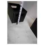 Set of 2 Black Storage Bins with Handle Openings