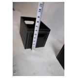 Set of 2 Black Storage Bins with Handle Openings