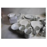 Comprehensive 45-Piece White Ceramic Dinnerware Set