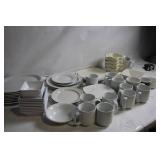 Comprehensive 45-Piece White Ceramic Dinnerware Set