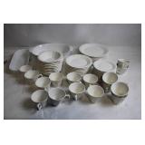 51-Piece White Dinnerware Set Includes Plates, Cups, and Bowls