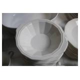51-Piece White Dinnerware Set Includes Plates, Cups, and Bowls