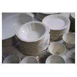 51-Piece White Dinnerware Set Includes Plates, Cups, and Bowls