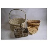 Set of 4 Woven Baskets with Varying Designs