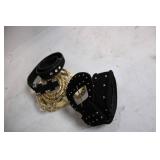 Set of 3 Stylish Belts - Black and Gold Designs