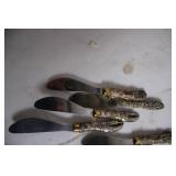 Set of 18 Vintage Silver-Plated Butter Knives with Ornate Handles