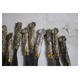 Set of 18 Vintage Silver-Plated Butter Knives with Ornate Handles