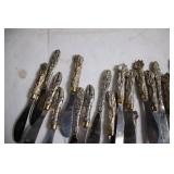 Set of 18 Vintage Silver-Plated Butter Knives with Ornate Handles