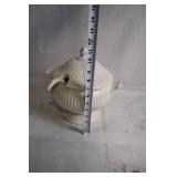 Collectible Vintage White Ceramic Soup Tureen with Ladle