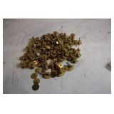 Lot of 100 Brass Cabinet Drawer Knobs with Screws