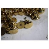 Lot of 100 Brass Cabinet Drawer Knobs with Screws