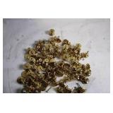 Lot of 100 Brass Cabinet Drawer Knobs with Screws