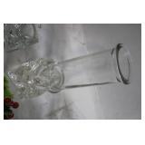 Assorted Glassware Set with Holiday Wreath Plate and Crystal Holders