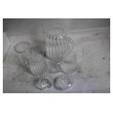 Monique Parisian Handblown Glass Teapot Set with Sugar and Creamer