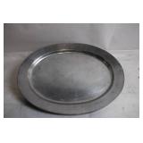 Large Oval Metal Serving Tray 21 x 15 Inches