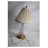 Elegant Glass Table Lamp with Pleated Shade