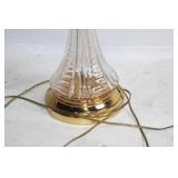 Elegant Glass Table Lamp with Pleated Shade