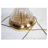 Elegant Glass Table Lamp with Pleated Shade