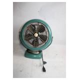 Vintage Turquoise Table Fan with 13-inch Diameter