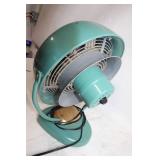 Vintage Turquoise Table Fan with 13-inch Diameter