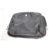 Black Nylon Briefcase with Multiple Zippered Compartments