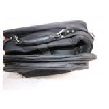Black Nylon Briefcase with Multiple Zippered Compartments
