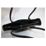 Black Leather Handbag with Double Straps