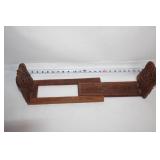 Collection of 2 Wicker Star Decorations, Carved Wooden Book Holder, and Desk Clock