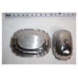 Collection of Porcelain and Metal Serving Ware