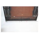 African Animal Carved Wall Mirror with Metal Accents