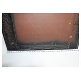 African Animal Carved Wall Mirror with Metal Accents