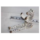 Collection of Zebra Themed Plates, Figurine, and Glass Bowl