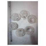 Set of 6 Vintage Etched Crystal Wine Glasses
