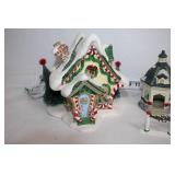 Set of 3 Holiday Village Lighted Houses