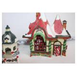 Set of 3 Holiday Village Lighted Houses