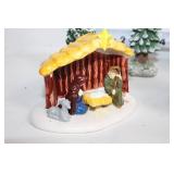 Christmas Figurines Set with Trees, Nativity, and Santa Claus