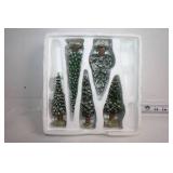 Christmas Figurines Set with Trees, Nativity, and Santa Claus
