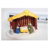Christmas Figurines Set with Trees, Nativity, and Santa Claus