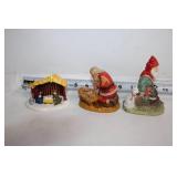 Christmas Figurines Set with Trees, Nativity, and Santa Claus