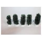 Collection of Holiday Miniature Trees and Decorative Porcelain Tea Set