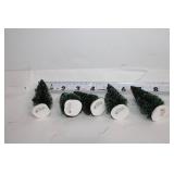 Collection of Holiday Miniature Trees and Decorative Porcelain Tea Set